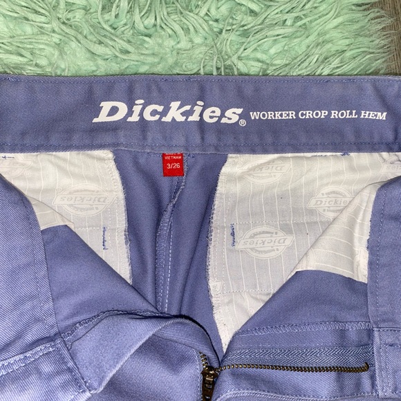Women’s Chambray DICKIES Crop Roll Hem Work Pants Like New - Picture 7 of 14